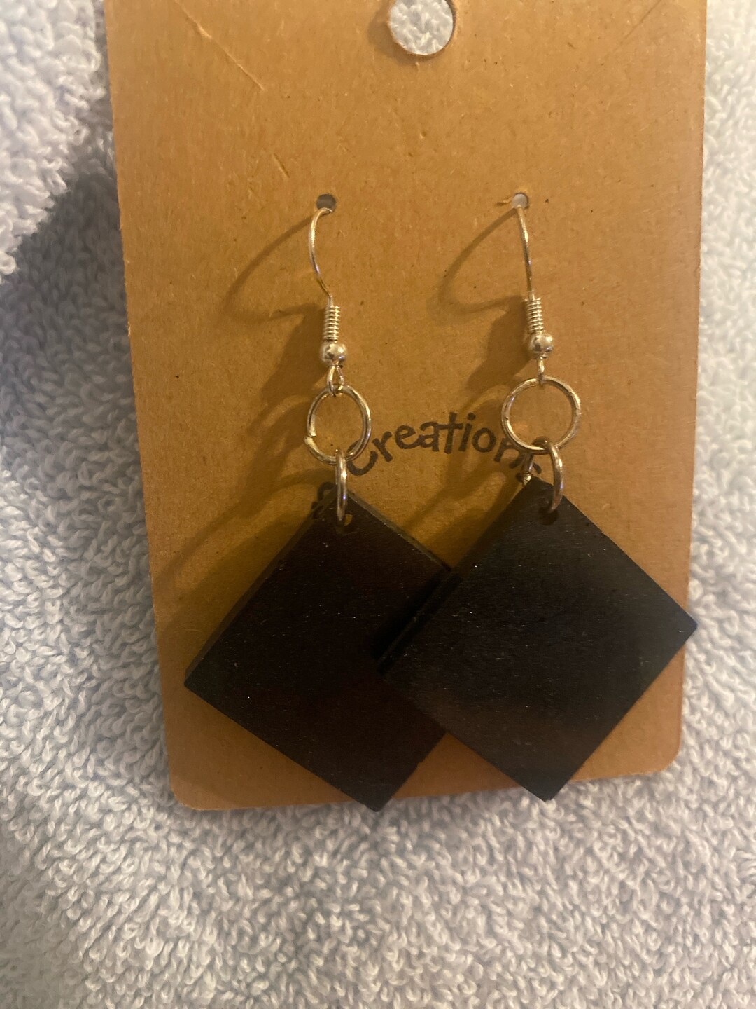 Black Square Earrings - Etsy