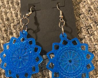 Blue medallion earrings (2022036)