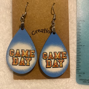 Game day baseball earrings