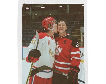 Manta de felpa de terciopelo con diseño de jugadores de hockey de Rivalry