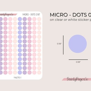 MICRO - DOTS 0.18&quot; | Micro Circle Stickers | Transparent Minimal Functional Planner Stickers | Bullet Journal | Palette 1