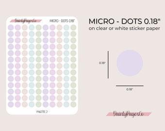 MICRO - DOTS 0.18" | Micro Circle Stickers | Transparent Minimal Functional Planner Stickers | Bullet Journal | Palette 2