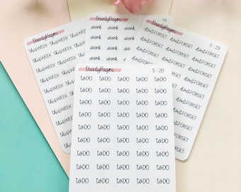 TO DO - Mini Script Stickers | Transparent Minimal Functional Planner Stickers | Bullet Journal | S-20