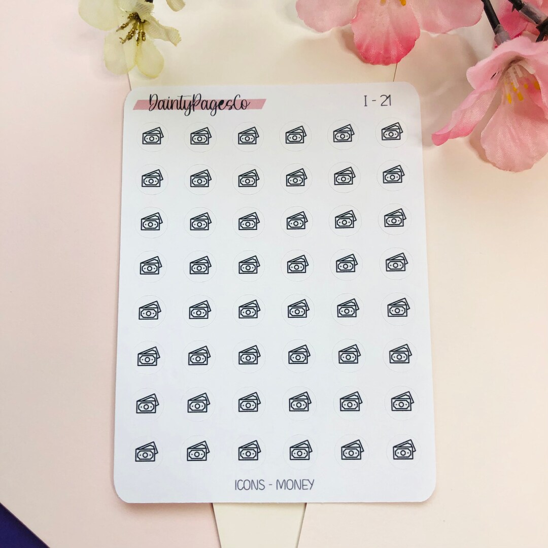 MONEY - Icon Stickers | Minimal Functional Planner Stickers | Bullet ...