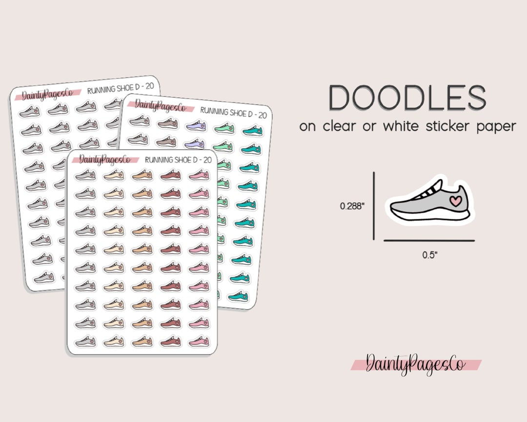 RUNNING SHOE DOODLE | Shoe Icon Sticker | Workout Stickers ...