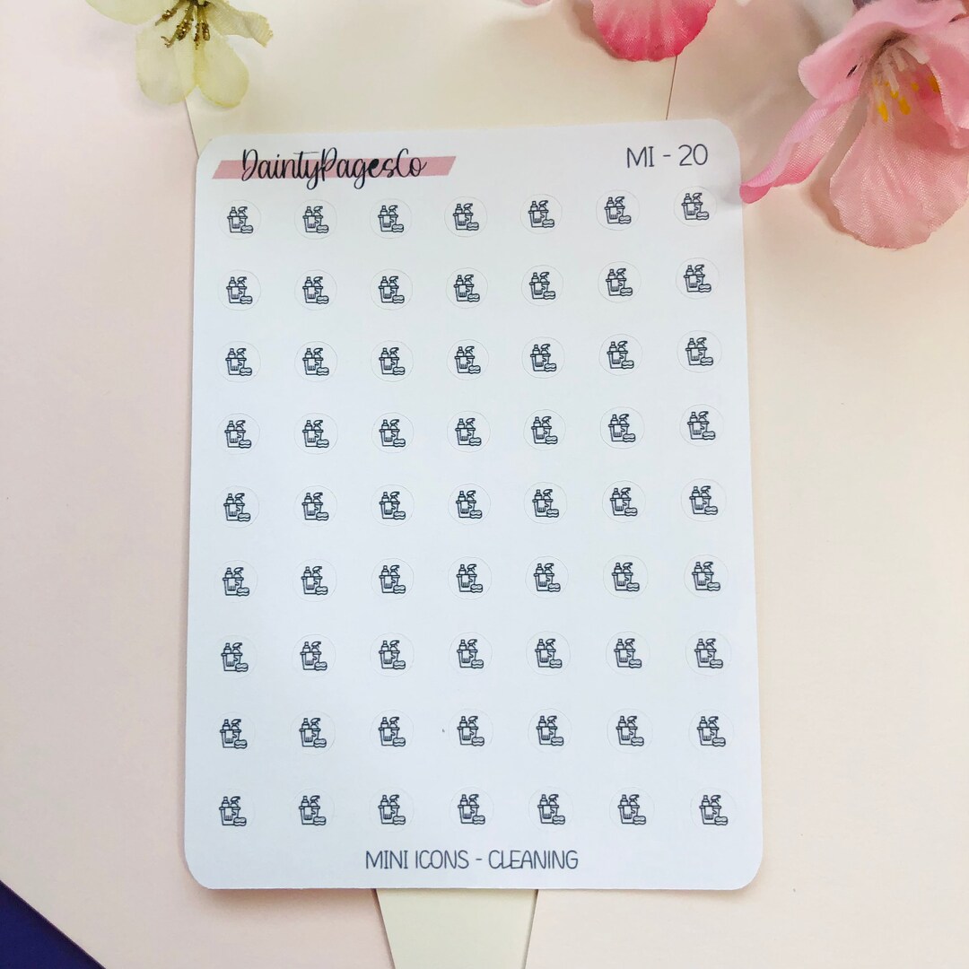 CLEANING - MINI Icon Stickers | Minimal Functional Planner Stickers ...
