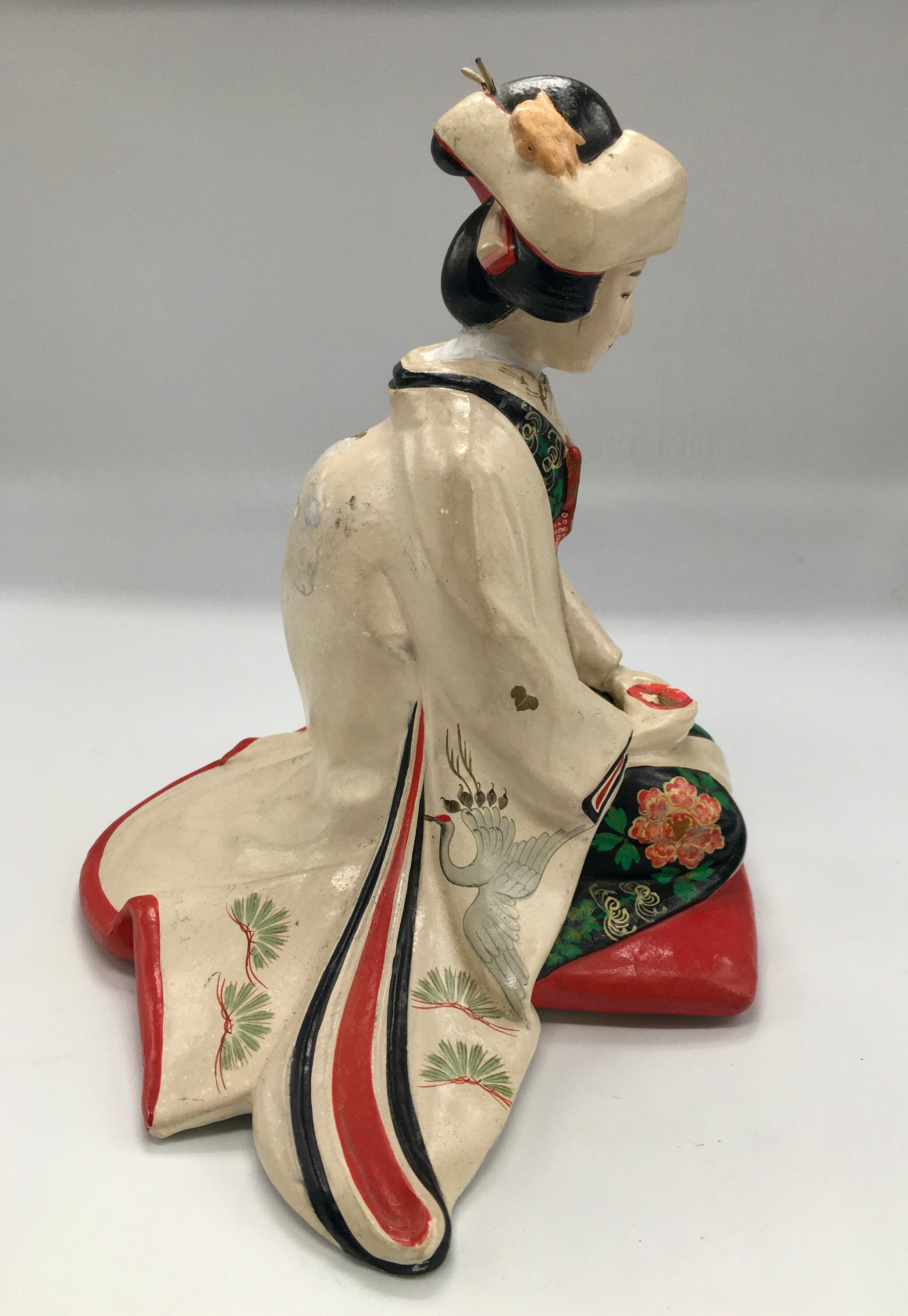 Vintage Rare Ceramic 8 Japanese Hakata Urasaki Clay Doll Washable Bride