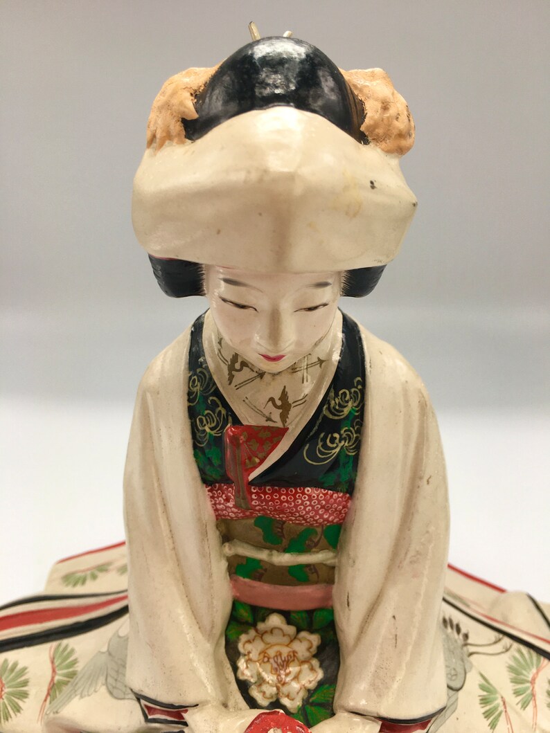 Vintage Rare Ceramic 8 Japanese Hakata Urasaki Clay Doll Washable Bride