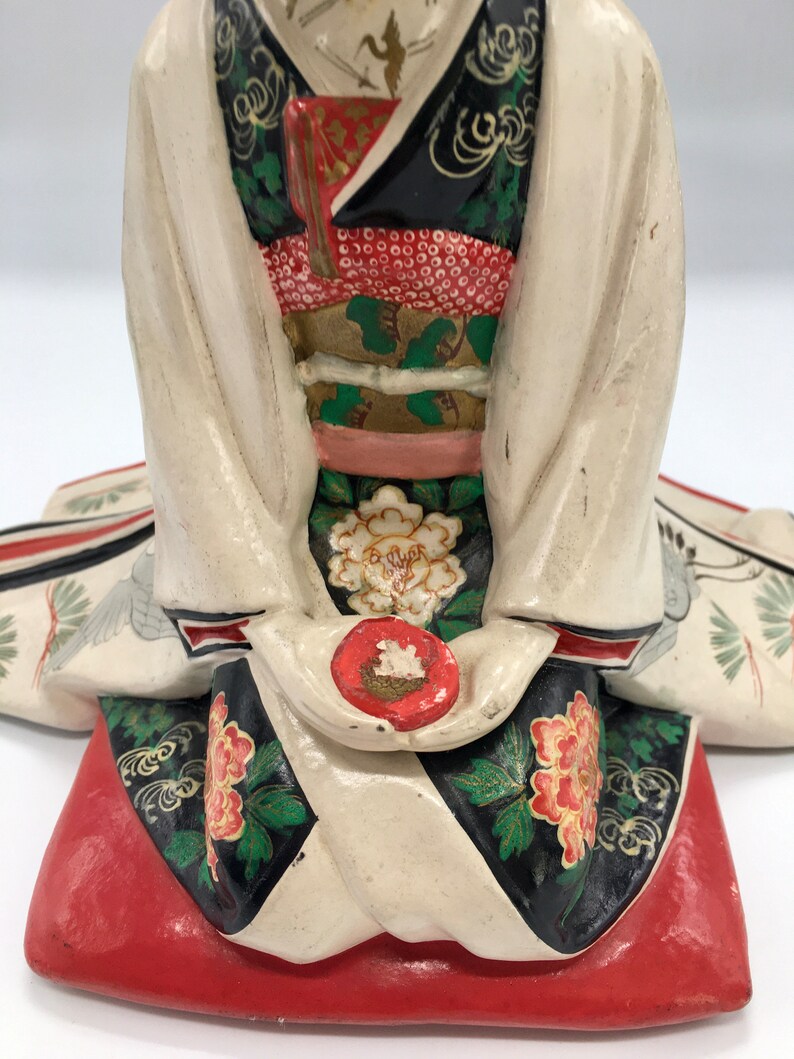 Vintage Rare Ceramic 8 Japanese Hakata Urasaki Clay Doll Washable Bride