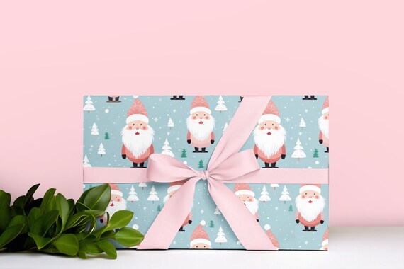 Wrapping Paper - Pink Santa