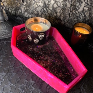 Hot pink coffin tray