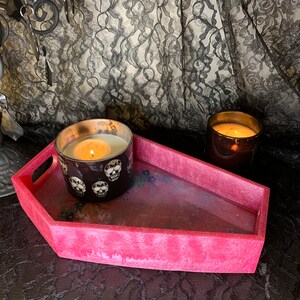 Pink butterfly coffin tray