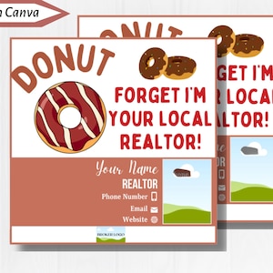 Realtor Pop By Tag|DONUT|Printable|Canva Template|Fall Marketing|Realtor Gift Tag|Printable DIY|Client Pop By Tag|Fall Client Tag|
