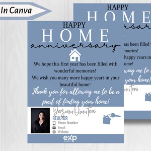 Etiqueta de aniversario del hogar/Etiqueta pop-by de bienes raíces/Tarjeta postal de bienes raíces/Marketing inmobiliario/ Aniversario de la casa / Aniversario del hogar / Regalo de agente inmobiliario