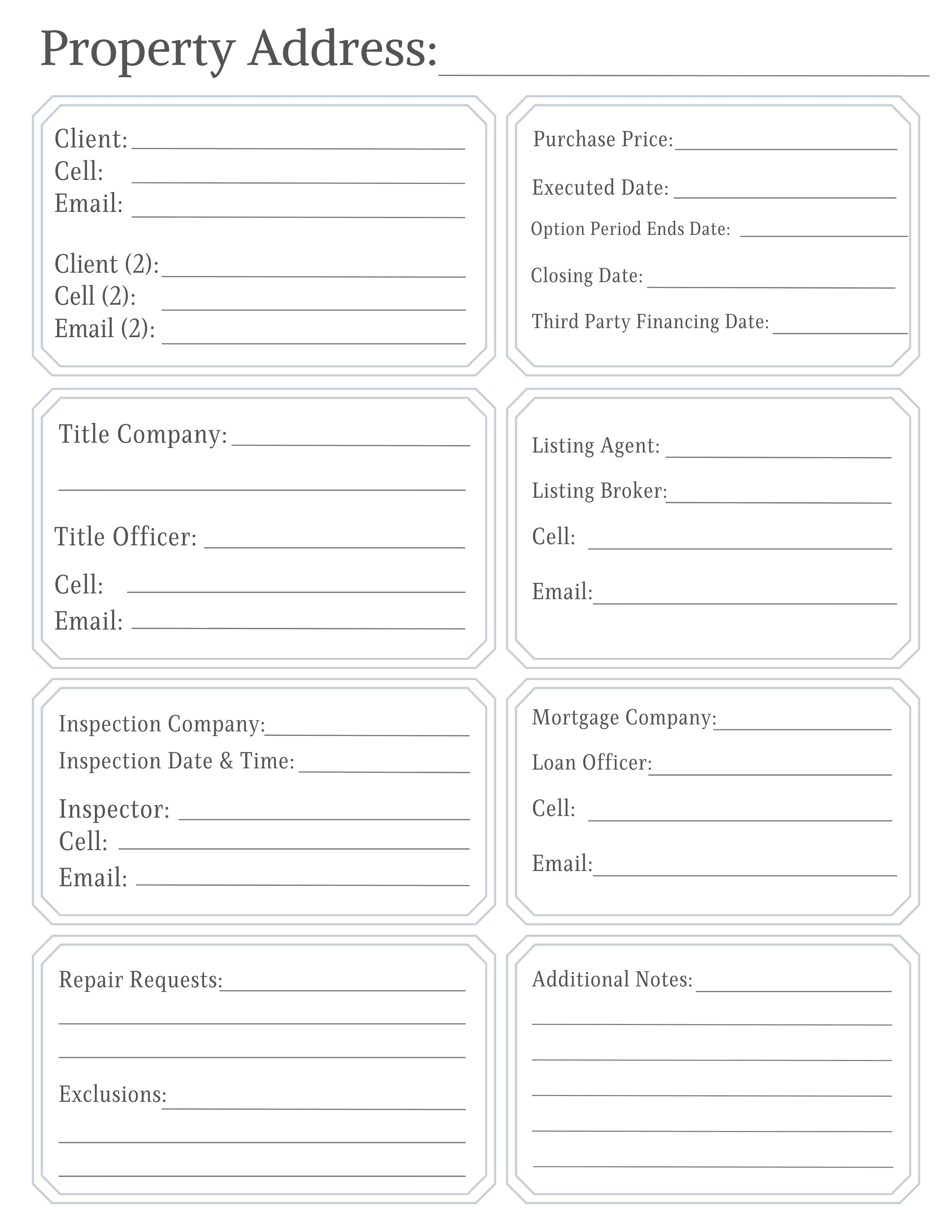 Real Estate Property Information Handout | Real Estate | Real Estate ...