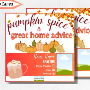 Realtor Pop By Tag||Printable|Canva Template|Marketing|Realtor Gift Tag|Client Pop By Tag|Realtor Tag|Real Estate|Pumpkin spice|Home Advice!