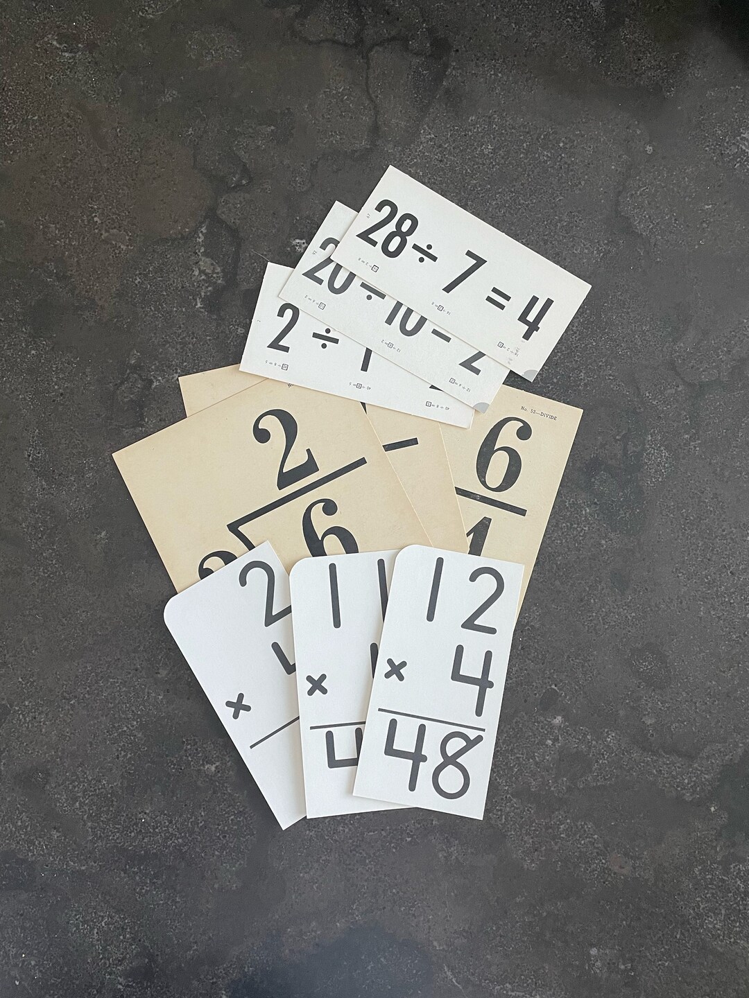 Vintage Flash Math Cards - Combination Set of 9 - Etsy