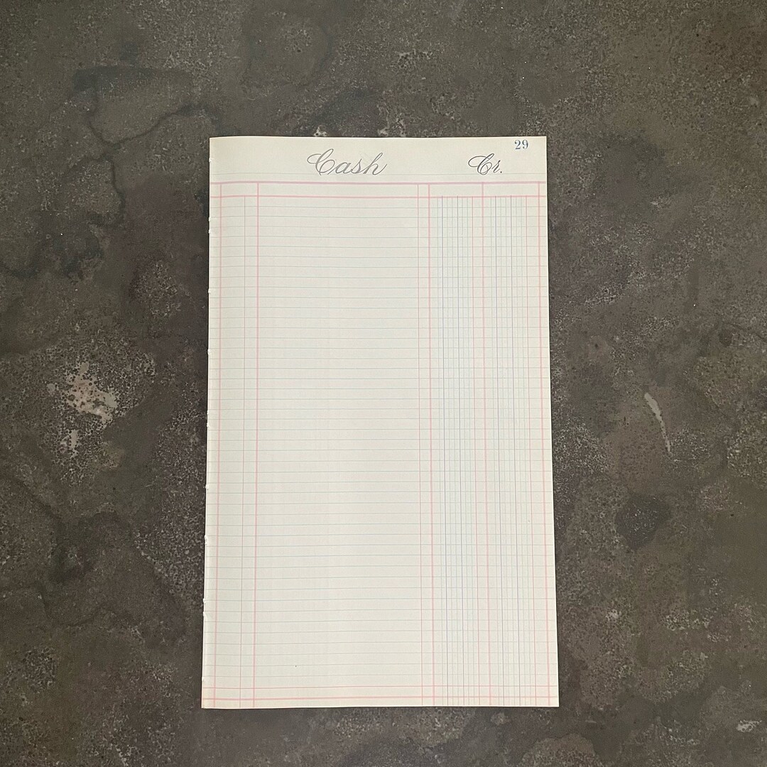 Vintage Ledger Pages Cash Script Set of 4 Full Pages - Etsy