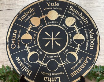 SOUTHERN HEMISPHERE Moon Phase Wheel of the year | Pagan Witch Calendar Board | Witchy decor | Witchy gift