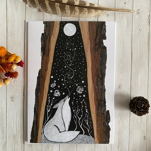 Cartão de felicitações grande Rose Wolf | Cartão de felicitações Wolf | Impressão artística do cartão de felicitações Rose Wolf | Uivo do lobo | Animais totêmicos | Animais espirituais
