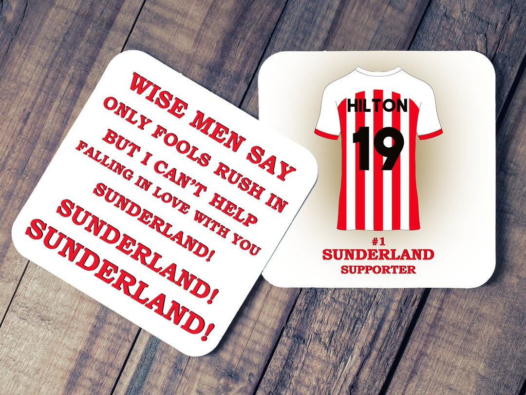 Personalised Sunderland Style Drinks Coasters Placemat 23/24 Etsy UK
