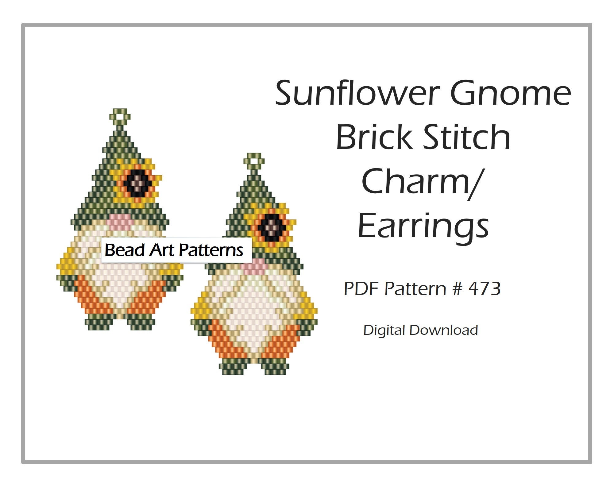 GNOME BLOCK PARTY Bracelet Pattern with Brick Stitch Charms