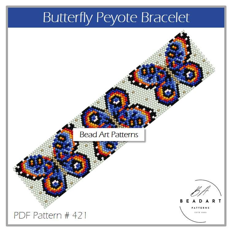 Butterflies Peyote Bracelet Seed Bead PDF Pattern for Miyuki