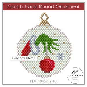 Rundes Weihnachtsornament PDF-Muster für Miyuki Delica 11/0 Rocailles #483
