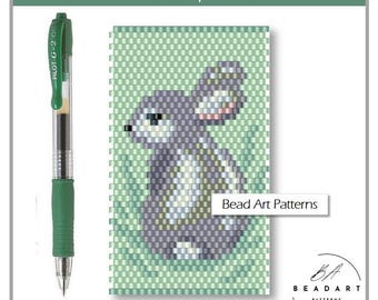 Hare wrap pen cover for Pilot G2 PDF pattern for miyuki delica 11/0 seed beads pattern #414