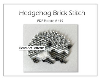 Hedgehog brick stitch bead PDF pattern for miyuki delica 11/0 seed beads #419