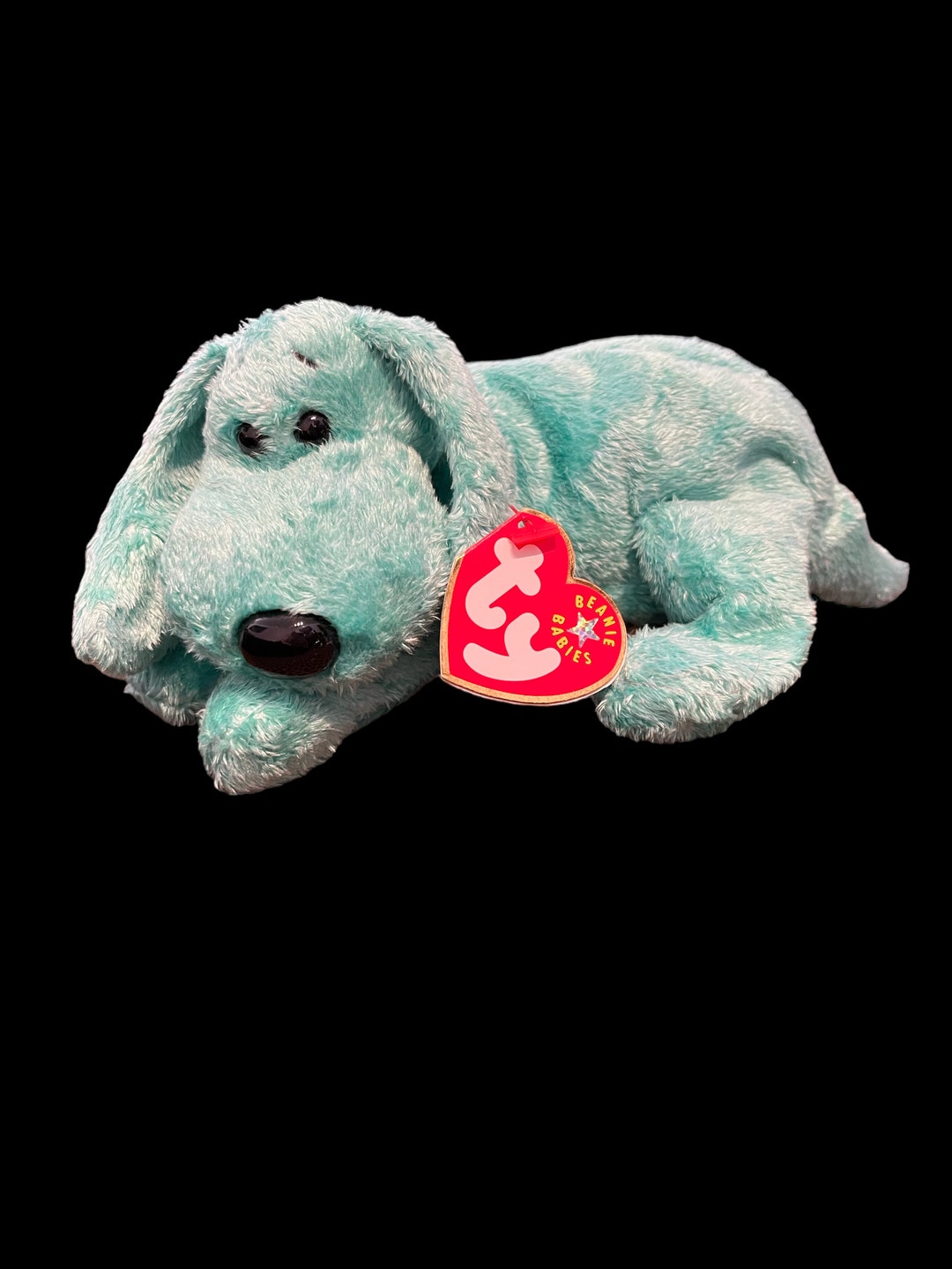 Ty Beanie Baby Diddley the Green Plush Dog 6.5 Inch Etsy