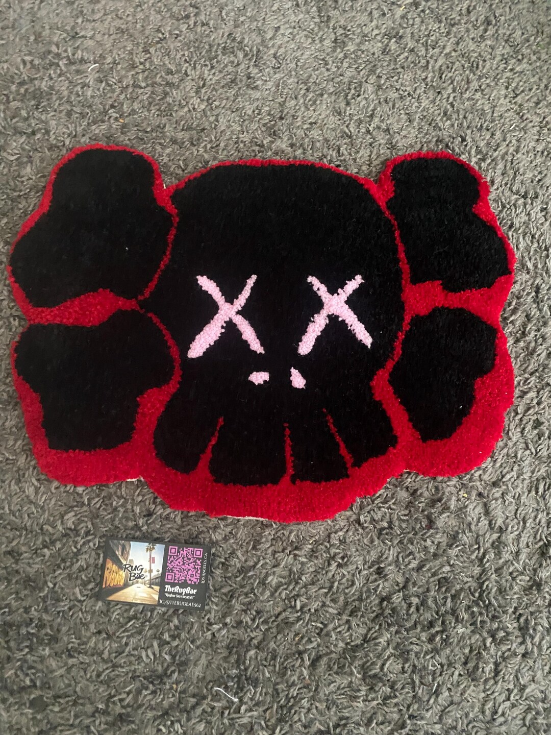 Kaws Rug Pink Kaws Rug - Etsy