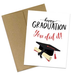 Feliz Graduación - Lo hiciste tarjeta / Tarjeta de Graduación / Muy Bien Merecido / Felicitaciones / Graduación universitaria / Felicitaciones / Diploma