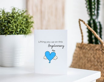 Death Anniversary Card | Compassion Card | Angelversary  | Thinking of You Card | Remembrance Card | Bereavement Card | Death Date Card