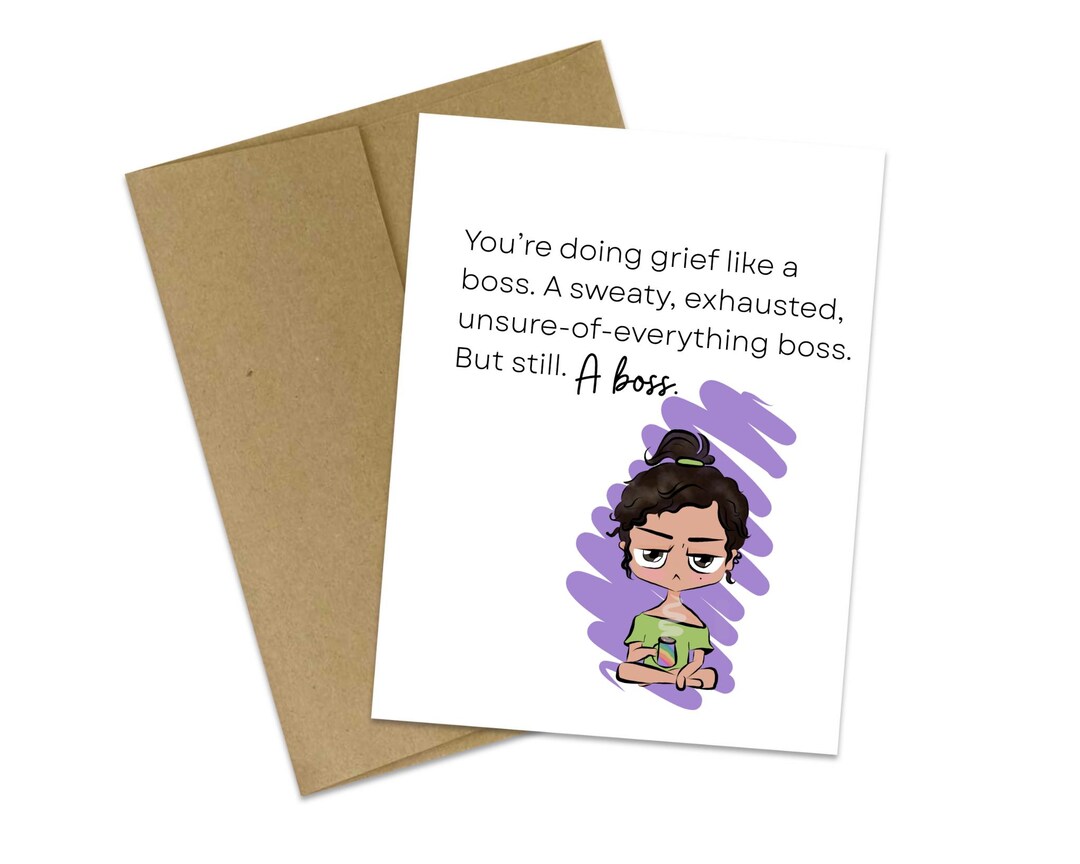 Grief Boss Greeting Card: Sympathy & Support - Etsy