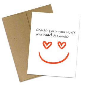 Check-in op je wenskaart met oprechte woorden en gezicht | empathie | vriendschap | aanmoediging | snail mail liefde | Kaart moeilijke tijden