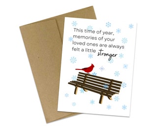 Holiday Thinking of You Card | Empathy Card | Holiday Card | Cardinal Memory Card | Compassion Card | Grief Card | Christmas Card