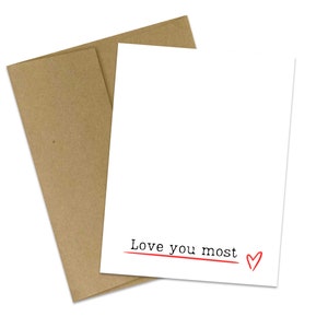 Valentijnsdag kaart | Empathie | Comfort | Valentijn | Vriendschapskaart | Wenskaart | Jubileum | Partner | Huwelijk | Hou het meeste van jou