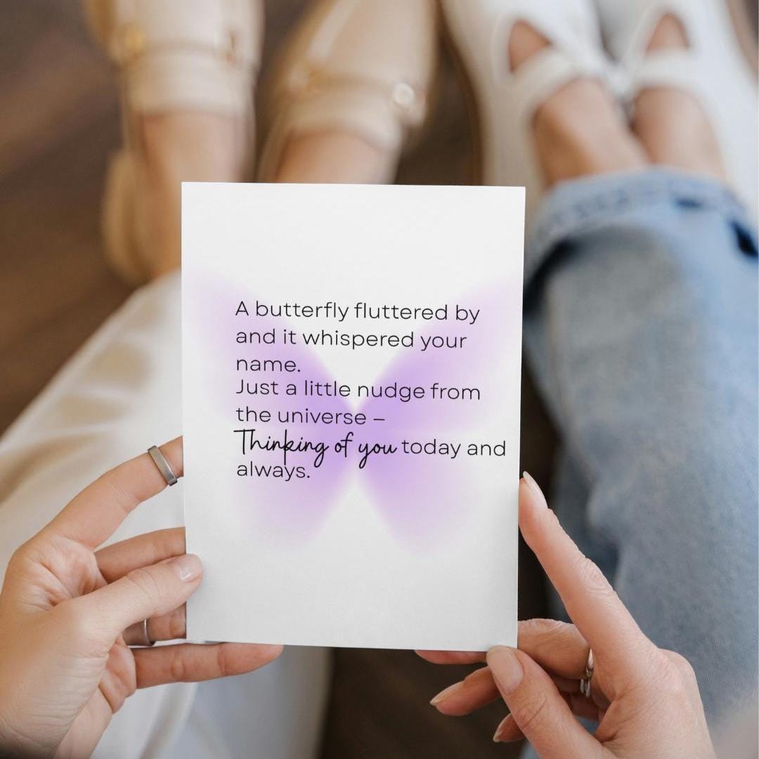 Butterfly Thinking of You Card: Sympathy & Encouragement - Etsy