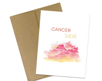 Cancer Sucks Card | Empathy Card | Cancer Card | Friends with Cancer | Friendship Card | Thinking of You Card | Greeting Card
