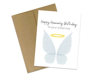 Birthday in Heaven Greeting Card | Thinking of You Card | Heavenly Birthday | Honoring a loved ones heavenly birthday | Empathy | Compassion
