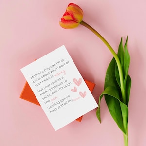 Madre en duelo / Tarjeta del Día de la Madre / Celebra el Día de la Madre / Pensando en la Madre / Feliz Día de la Madre / Madre en duelo / Mamá en pérdida / Simpatía