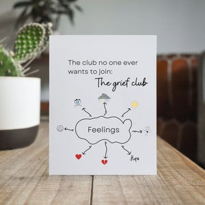 Carte de deuil et de perte | Carte d'empathie | Carte Confort | Club de deuil | Carte d'amitié | Penser à votre carte | Carte de deuil | Carte de deuil
