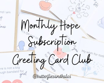 Monthly Greeting Card Subscription | High Quality Cards | Card Subscription |   Sending Hope each month | anniversary of death | Card club