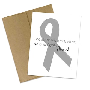 Krebs Awareness Karte | Gehirn Krebs Bewusstsein | Krebs Ribbon Karte | Together we are Better | Empathie Karte | Krebs Karte | Mitgefühl Karte