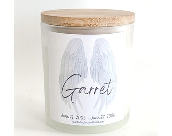 Memorial Candle | Personalized Memorial Candle | Sympathy Candle | Remembrance Candle | Customizable Candle | Angel Candle | Loss Candle