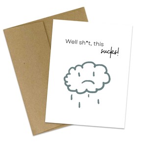 Deze Suck's wenskaart - verdriet en verlies wenskaart - aan je denken - sympathiekaart - trieste dag - vriendschap wenskaart