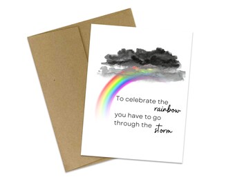 Rainbow Grief Card: Empathy Bereavement Sympathy Card