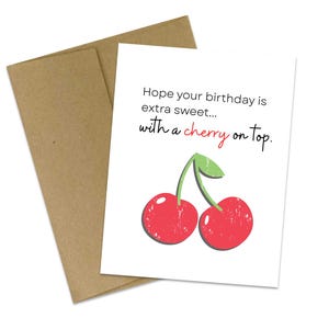 De doux voeux d'anniversaire avec une cerise sur le gâteau | Ambiance d'anniversaire estivale | Joyeux anniversaire | de voeux d'anniversaire | Gâteaux et cerises | Été