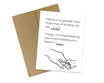 Child Loss Father's Day Card: Bereaved Dad Sympathy Card